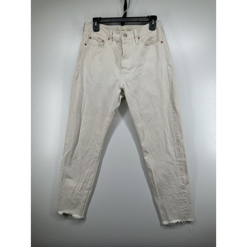 Levis Premium Denim‎ Jeans Button Fly Beige Wedgie Size 29 Raw Hem Pants